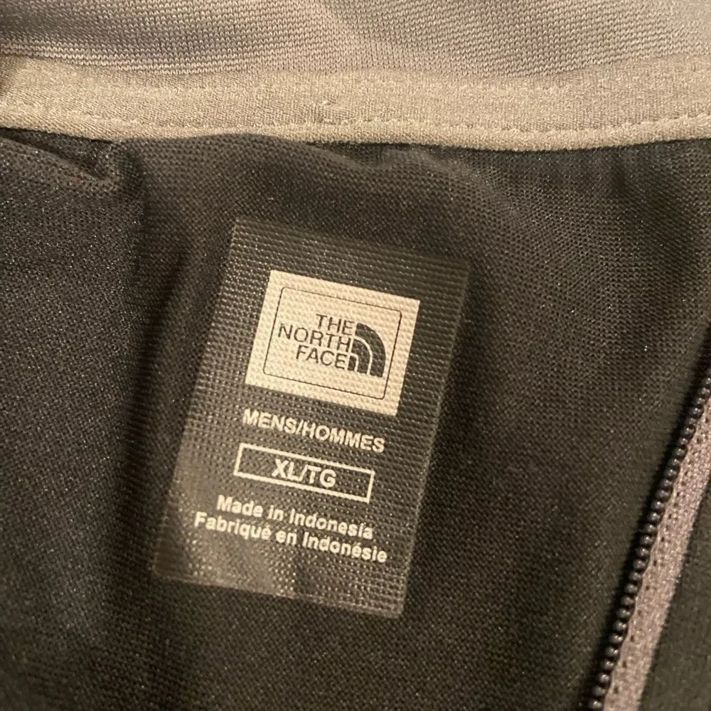 The North Face Cycling 1/4 Zip Pullover Sz XL Vaporwick Black Gray Back Pocket